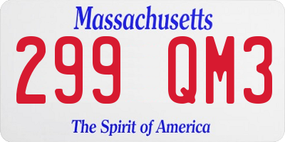 MA license plate 299QM3