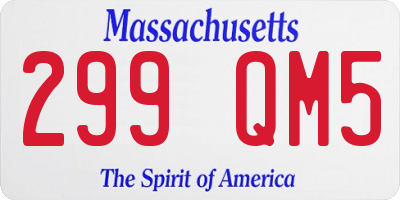 MA license plate 299QM5