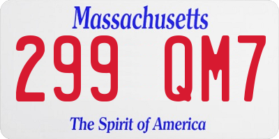 MA license plate 299QM7