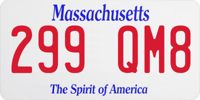 MA license plate 299QM8