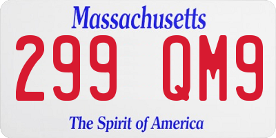 MA license plate 299QM9