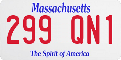 MA license plate 299QN1