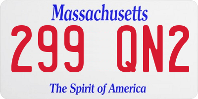 MA license plate 299QN2