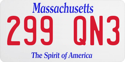 MA license plate 299QN3