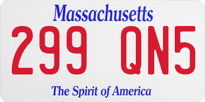 MA license plate 299QN5