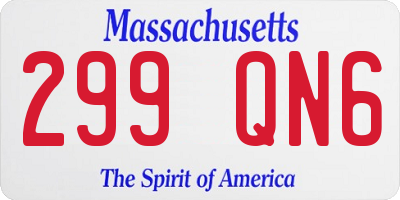 MA license plate 299QN6