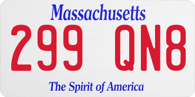 MA license plate 299QN8