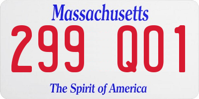 MA license plate 299QO1