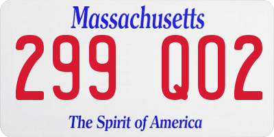 MA license plate 299QO2