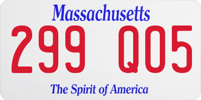 MA license plate 299QO5