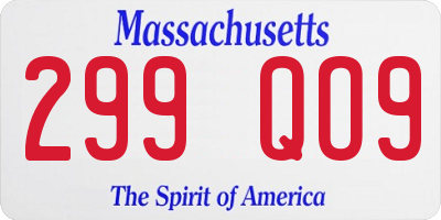 MA license plate 299QO9
