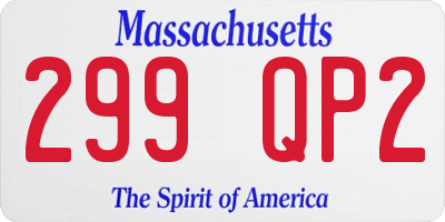 MA license plate 299QP2