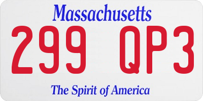 MA license plate 299QP3