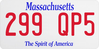 MA license plate 299QP5
