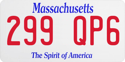 MA license plate 299QP6