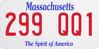 MA license plate 299QQ1