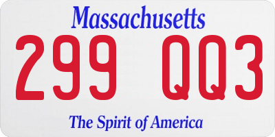 MA license plate 299QQ3
