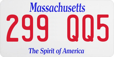 MA license plate 299QQ5