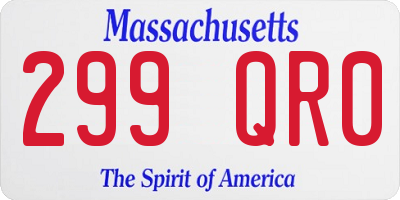 MA license plate 299QR0