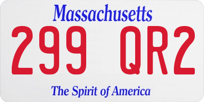 MA license plate 299QR2