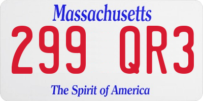 MA license plate 299QR3