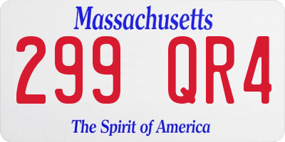 MA license plate 299QR4