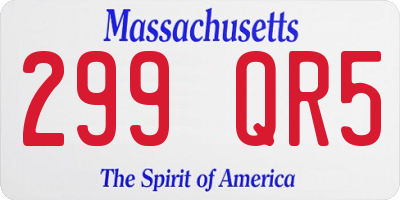 MA license plate 299QR5