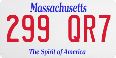 MA license plate 299QR7