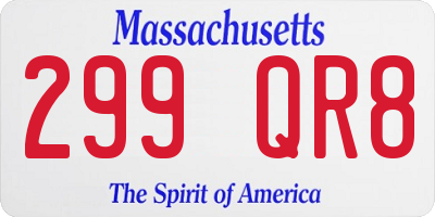 MA license plate 299QR8