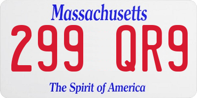MA license plate 299QR9