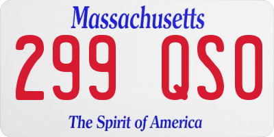 MA license plate 299QS0