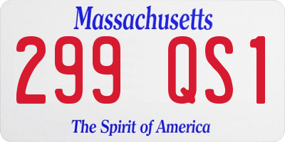 MA license plate 299QS1
