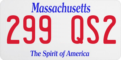 MA license plate 299QS2