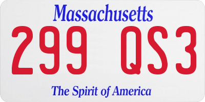 MA license plate 299QS3