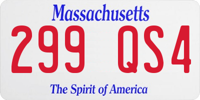 MA license plate 299QS4