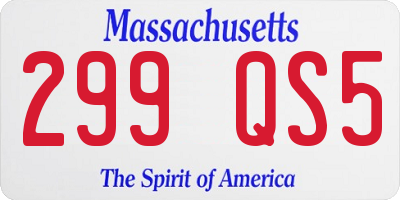 MA license plate 299QS5
