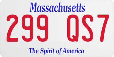 MA license plate 299QS7