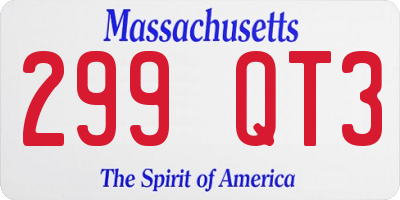 MA license plate 299QT3