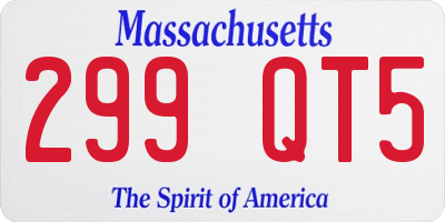 MA license plate 299QT5