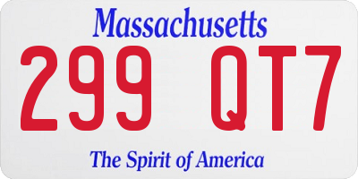 MA license plate 299QT7