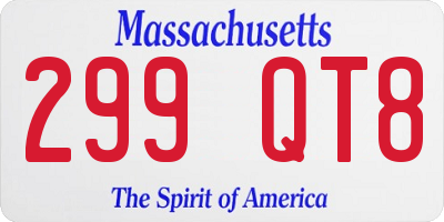 MA license plate 299QT8