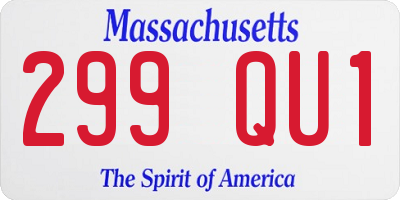 MA license plate 299QU1