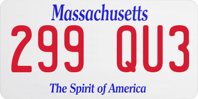 MA license plate 299QU3