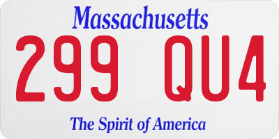 MA license plate 299QU4