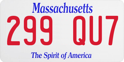 MA license plate 299QU7