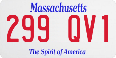 MA license plate 299QV1