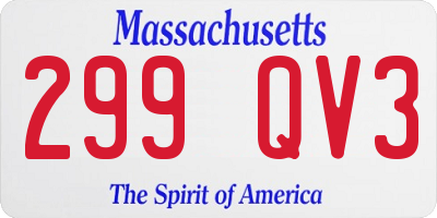 MA license plate 299QV3