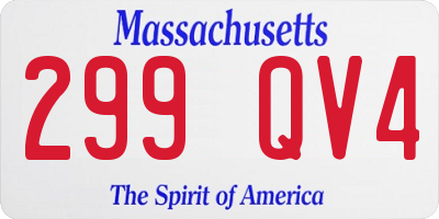 MA license plate 299QV4