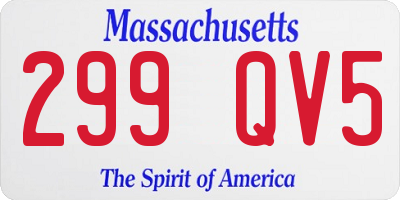 MA license plate 299QV5
