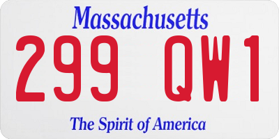 MA license plate 299QW1